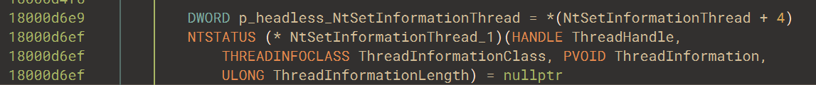 Saving a &ldquo;headless&rdquo; version of NtSetInformationThread and creating the new buffer